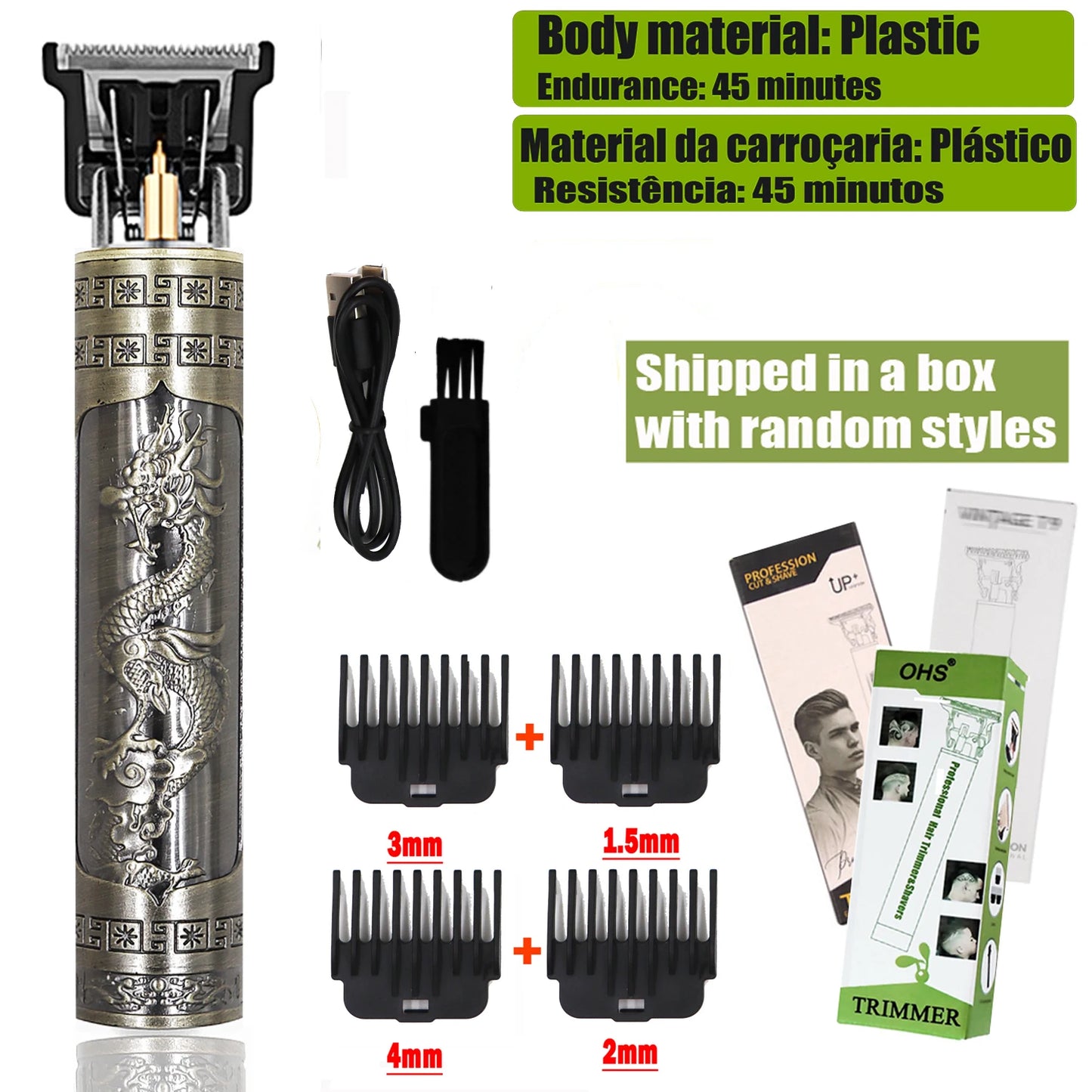 Professional T9 Vintage Electric Hair Clipper – Rechargeable Men's Trimmer