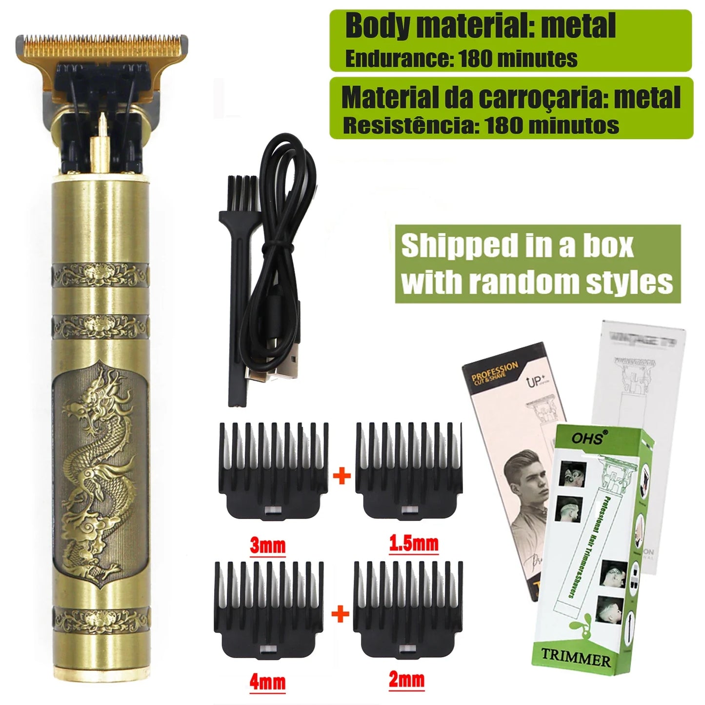 Professional T9 Vintage Electric Hair Clipper – Rechargeable Men's Trimmer