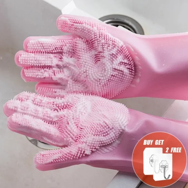 Reusable Silicone washing Gloves - Image 3